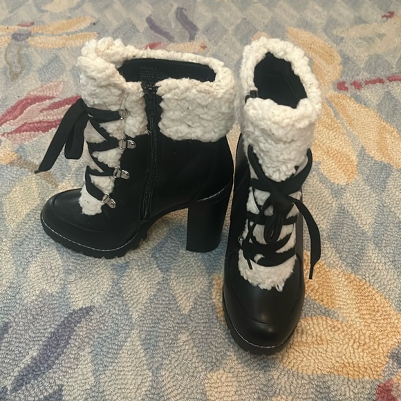 BCBGeneration Palli Faux Shearling Block Heel Booties - Picture 1 of 3